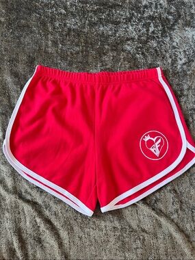 Big Freedia Red Athletic Shorts with White Trim